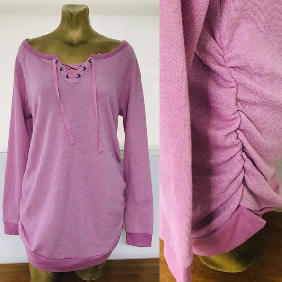 LAST ONE! ISABEL MATERNITY NWT Lace-Up TUNIC TOP / MINI DRESS S - Picture 6 of 16